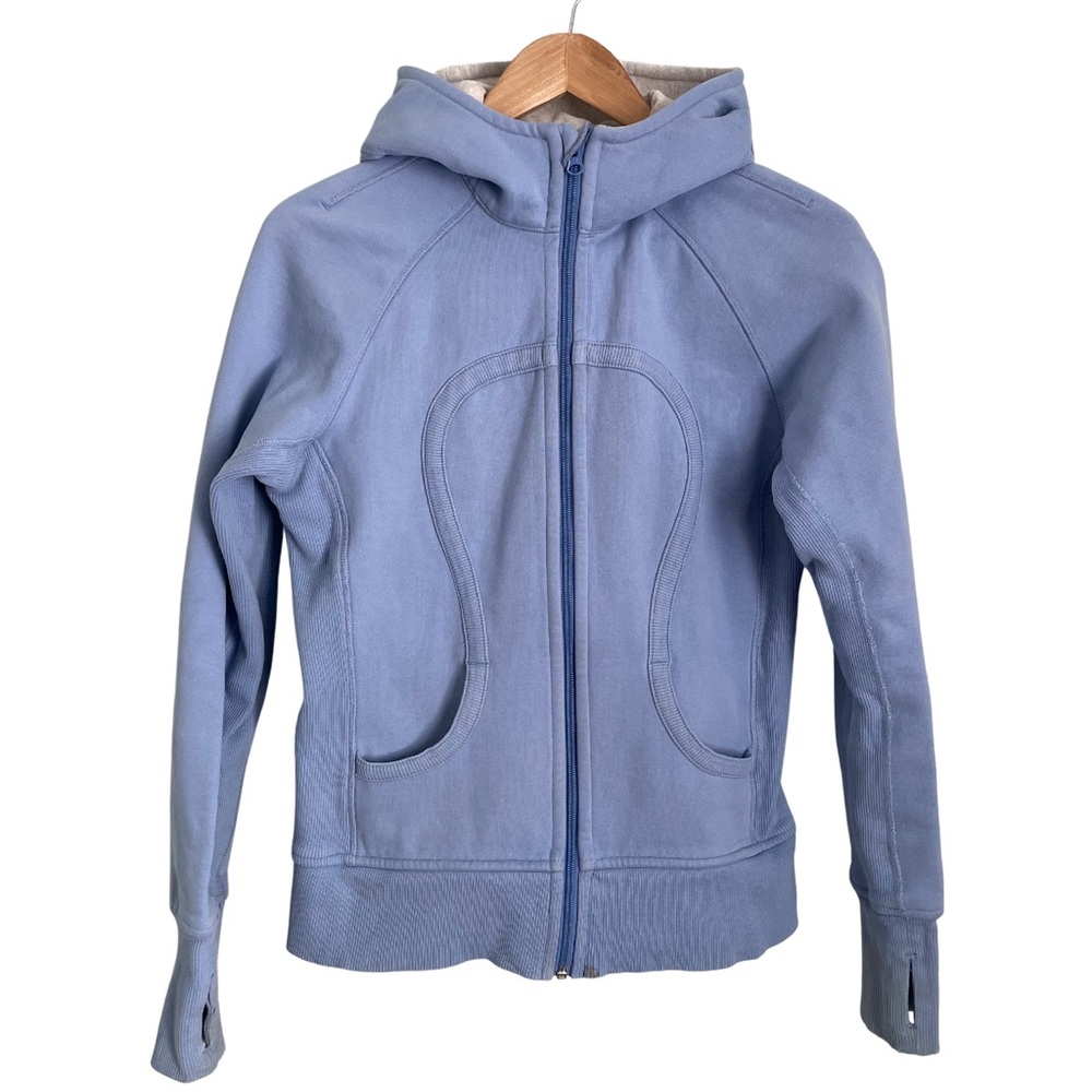 🍋 Lululemon size 8 Periwinkle Scuba Hoodie with flaws sweatshirt blue purple